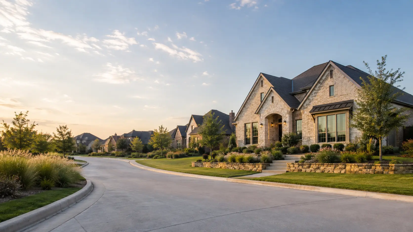 Prosper homebuyers walking through a North Texas neighborhood with their buyer's agent