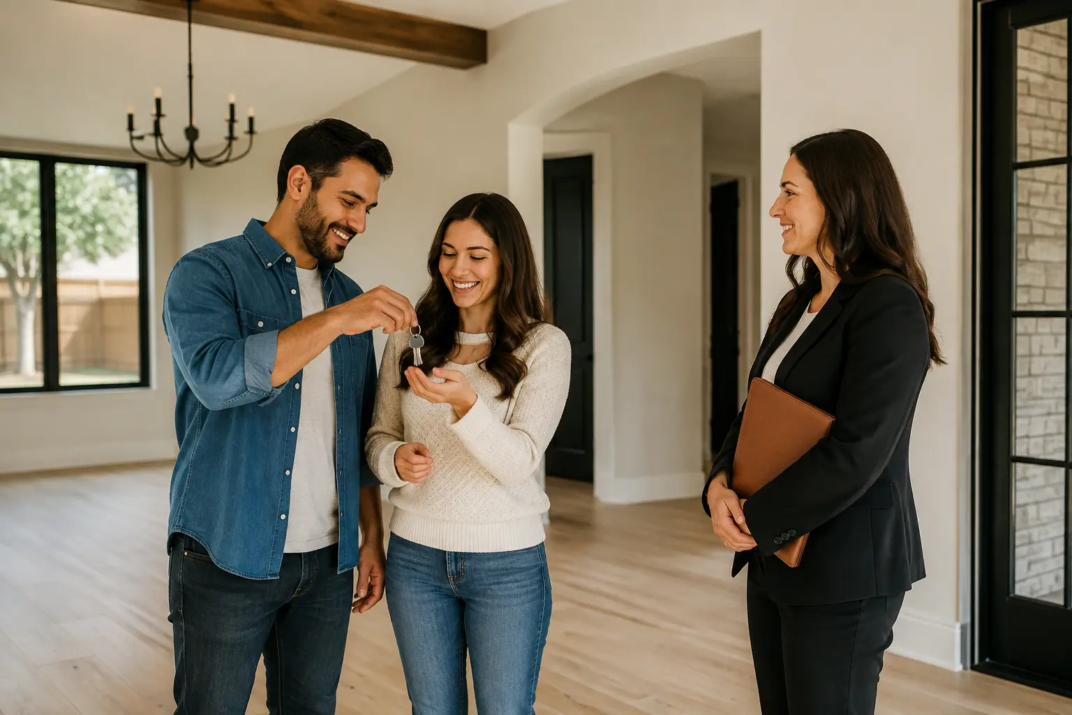 Prosper first-time buyers receiving a key inside their new home